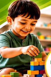 Child playing with building blocks