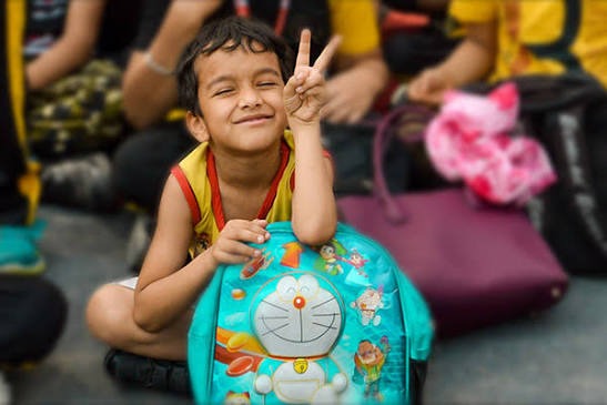 Happy student at a school event